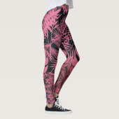 Leggings Rose élégant palmier rose  feuille motif tendance (Droite)
