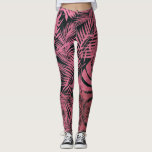 Leggings Rose élégant palmier rose  feuille motif tendance<br><div class="desc">Soyez à la pointe dans ces incroyables leggings graphiques d'un rose pâle et poussiéreux motif feuille palmier rose sur un arrière - plan noir. Faites du sport, faites des courses, ou juste traînez dans ces leggings super étonnants qui sont sûrs de faire une déclaration de mode partout où vous allez....</div>
