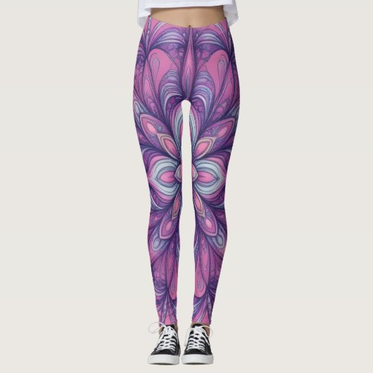 Leggings Rose en fleurs (Devant)