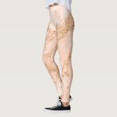 Leggings Rose en marbre parties scintillant d'or abstrait (Gauche)