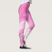Leggings Rose et blanc avec une touche d'art marbré violet (Droite)