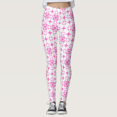 Leggings Rose et Blanc Élégance Rustique (Devant)