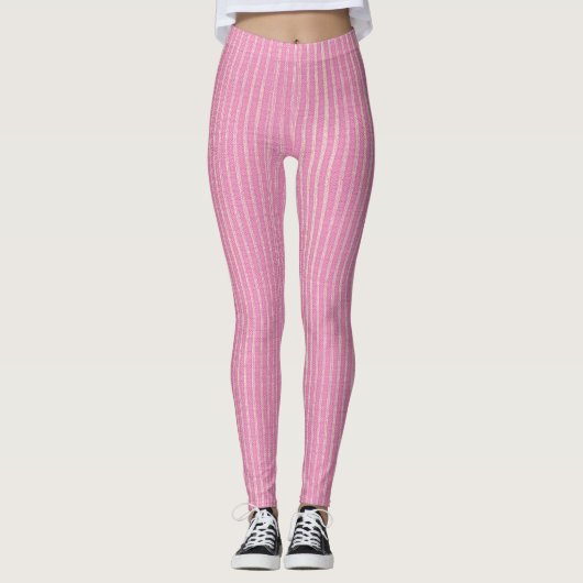 Leggings Rose et blanc, Pinces rose pâle et rose (Devant)
