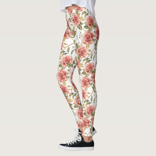 Leggings Rose et feuille (Gauche)