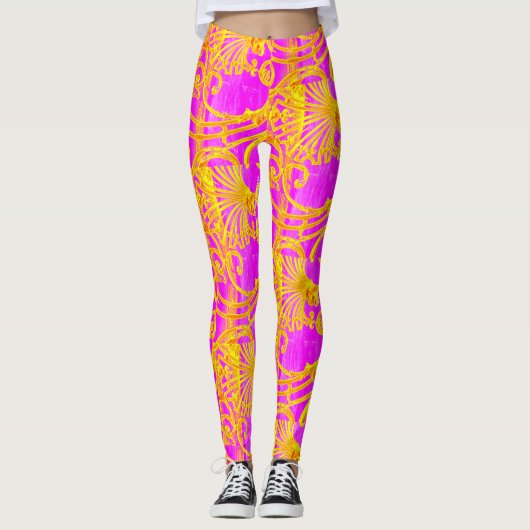 Leggings rose et jaune (Devant)