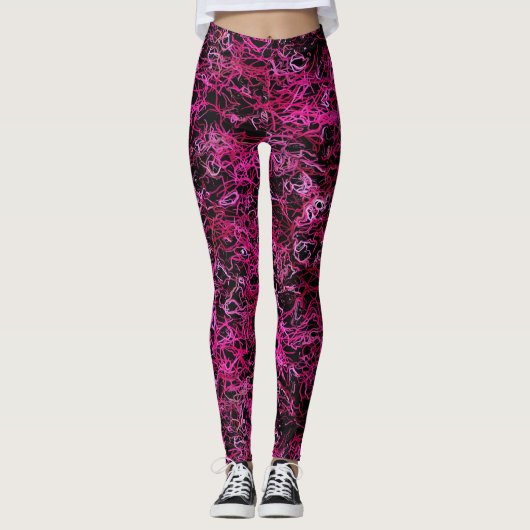Leggings Rose et noir (Devant)