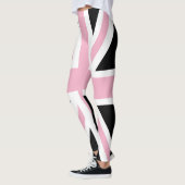 Leggings Rose et noir BRITANNIQUES de drapeau d'Union Jack (Gauche)