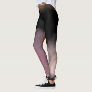 Leggings rose et noir Simple Espace galaxie moderne motif