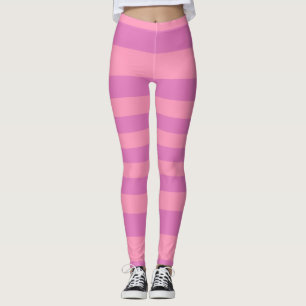 Leggings Rose et rayures pourpres roses foncées