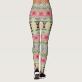 Leggings Rose et vert citron vert (Dos)