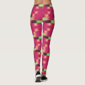Leggings rose et vert géométrique (Dos)