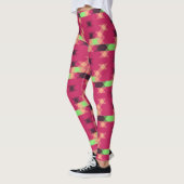 Leggings rose et vert géométrique (Gauche)