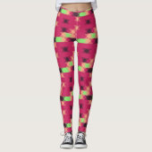 Leggings rose et vert géométrique (Devant)