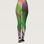 Leggings Rose Et Vert Gradient Amusant (Dos)