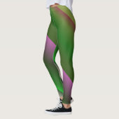 Leggings Rose Et Vert Gradient Amusant (Gauche)