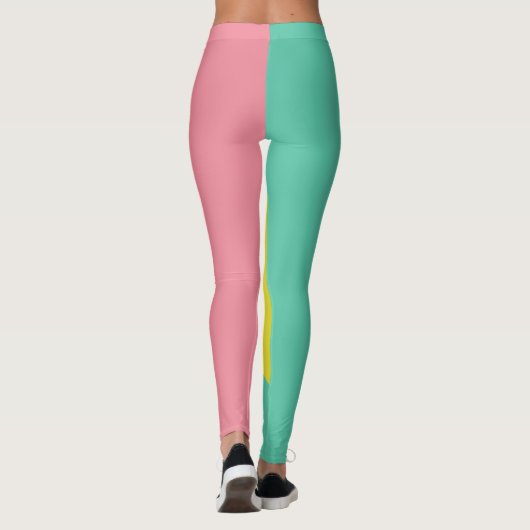 Leggings Rose et vert ovale (Dos)