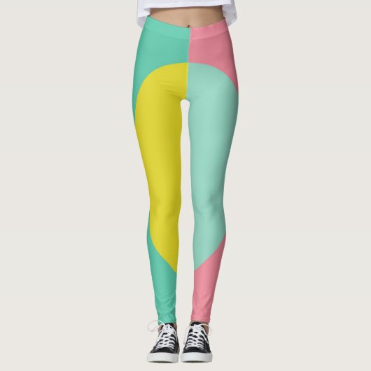 Leggings Rose et vert ovale (Devant)