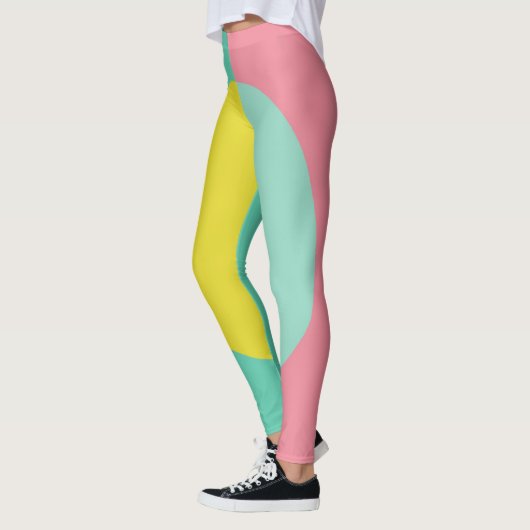 Leggings Rose et vert ovale (Gauche)