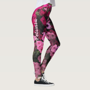 Leggings Rose floral Purples Jardin vert Personnaliser