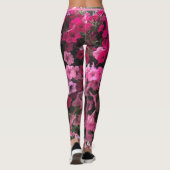Leggings Rose florale Purples Jardin vert Personnaliser (Dos)