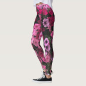 Leggings Rose florale Purples Jardin vert Personnaliser (Gauche)