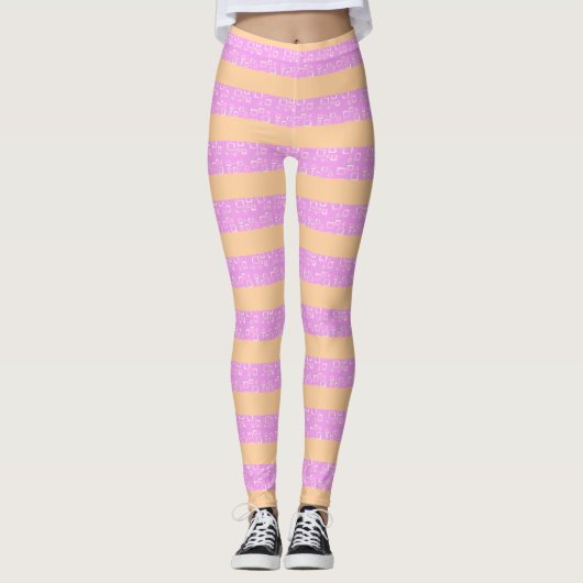 Leggings Rose Géométrique (Devant)