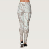 Leggings Rose Glam Marbre Rose Pâle Or Argent Style Designe (Dos)