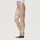 Leggings Rose Gold Blush Pink Glam Sparkle Crackle Chic (Gauche)