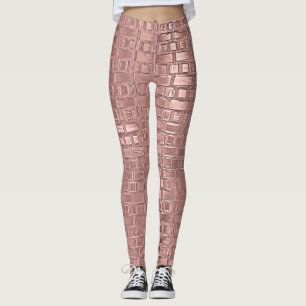 Leggings Rose Gold Faux Métallic Géométrique Brick Modul