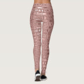 Leggings Rose Gold Faux Métallic Géométrique Brick Modulée (Dos)