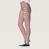 Leggings Rose Gold Faux Métallic Géométrique Brick Modulée (Gauche)