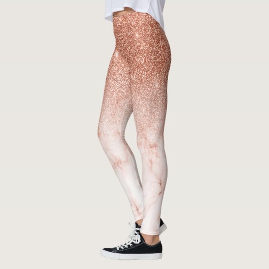 Leggings Rose Gold Glam Parties scintillant Sparkle Ombre M (Gauche)