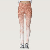 Leggings Rose Gold Glam Parties scintillant Sparkle Ombre M (Devant)