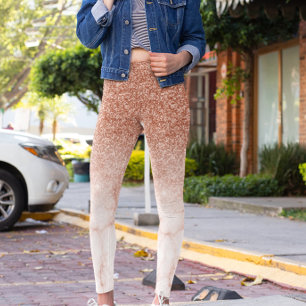 Leggings Rose Gold Glam Parties scintillant Sparkle Ombre M