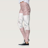 Leggings Rose Gold Modern Glam Marbre & Parties scintillant (Gauche)
