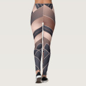 Leggings Rose Gold Navy Geometric Fan Neo Deco Art (Dos)