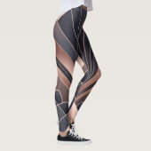 Leggings Rose Gold Navy Geometric Fan Neo Deco Art (Droite)