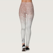 Leggings Rose Gold Ombre Parties scintillant Fading Marble  (Dos)
