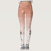 Leggings Rose Gold Ombre Parties scintillant Mariage Bride (Devant)