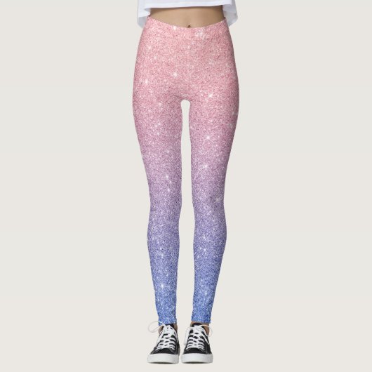 Leggings Rose Gold Purple Parties scintillant Ombre tendanc (Devant)