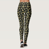 Leggings Rose Graphique Jaune | Rose Art Nouveau Glasgow (Dos)