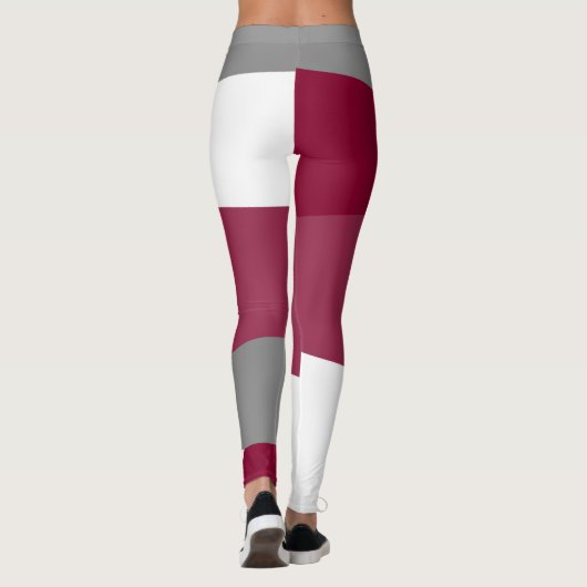 Leggings Rose Gris et Blanc (Dos)