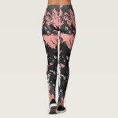 Leggings Rose, gris et Marbre blanc (Dos)