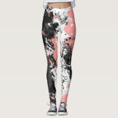 Leggings Rose, gris et Marbre blanc (Devant)