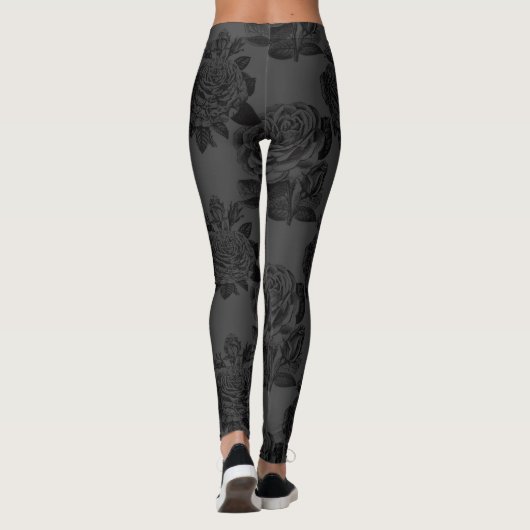 Leggings Rose gris noir (Dos)