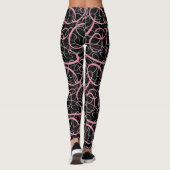 Leggings rose gris noir boucles rétro motif (Dos)