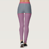 Leggings Rose Gris Violet, Faux Shorts, Monogramme Personna (Dos)