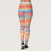 Leggings Rose jaune bleu rayures Cool (Dos)