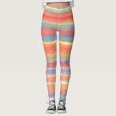 Leggings Rose jaune bleu rayures Cool (Devant)