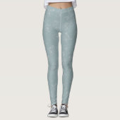 Leggings Rose Line-Art au Sage Doux (Devant)